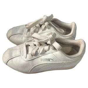 Puma‎ Kids White Low Top Sneakers Lace Up Athletic Shoes Size 13C 31 EUR